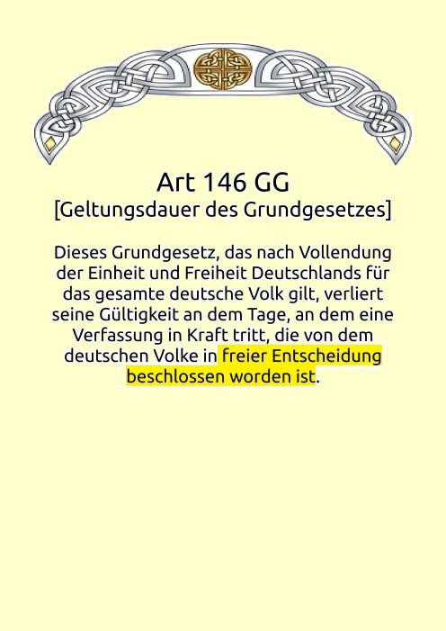 Art 146 GG Art 146 GG